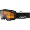 ALPINA Unisex - Bambini, SCARABEO DH Occhiali da sci, black, One Size