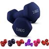 Eastronic JIM FITNESS Coppia di manubri 2x2 Kg esagonali in gomma soft Touch