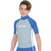 SEAC RAA Short Evo Kid, Maglia Protettiva Rash Guard per Snorkeling e Nuoto Anti UV Unisex Bambini, Blu (Blau/White), 7-8 Anni