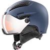 uvex hlmt 600 visor, casco da sci robusto unisex, con visiera, regolazione individuale delle dimensioni, black matt, 55-57 cm