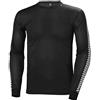 Helly Hansen Uomo Maglia Termica HH Lifa Stripe Crew, M, Nero