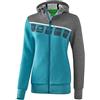 Erima 1031915, Giacca Donna, Oriental Blue Melange/Grigio Melange/Bianco, 46