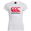 Canterbury Logo T-Shirt, Donna, Bianco Brillante, 6