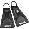 SEAC Atom, Pinne Corte da Nuoto per Allenamento in Piscina e in Mare Unisex Adulto, Nero, XS