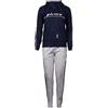 GIVOVA TUTA DONNA 101 CON BANDA E CAPPUCCIO IN FLEECE BLU/GRIGIO CHIARO Tg. M