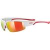 uvex sportstyle 215, occhiali sportivi unisex, specchiato, comfort senza pressione e tenuta perfetta, white red/red, one size