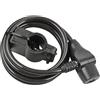 Fischer Lucchetto a Spirale, 180 cm, con Due Chiavi, Diametro 8 mm, con Supporto per Telaio, Lucchetto per Bicicletta, Nero
