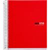 Miquelrius - Quaderno A5, 200 fogli in 8 colori, Carta 70 g/m², Quadretti 5 mm, Copertina in polipropilene 0,8 mm, Spirale 360°, 2 fori, Prodotto in Spagna, Notebook The Original, Rosso