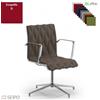 SEIPO ROMBO R012 Poltrona schienale basso imbottito cuciture a "rombo", braccioli base girevole 4 razze cromate ecopelle D SEIPO
