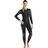 Cressi, One Muta Monopezzo Donna, Nero/Grigio/Blu (Acquamarina), XL/5