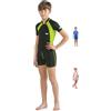 Cressi Shorty Kid - Muta Shorty per Bambini in Neoprene Ultra Stretch 1.5/2mm, Maniche Corte, XXL (7/8 Anni), Nero/Lime