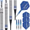 Unicorn Set di Freccette Professionali con Punta Morbida | Gary 'The Flying Scotsman' Anderson Phase 3 World Champion | 90% tungsteno Naturale con Accenti Blu | 20 g