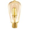 EGLO connect.z Smart Home lampadina Led E27, ST64, ZigBee, app e controllo vocale, dimmerabile, bianco caldo, 500 lumen, 5,5 W, lampadina vintage ambra