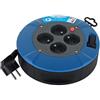 Electraline 28905 Avvolgitore prolunga Domestica con 4 Prese 16A, Cavo 5M, Sezione 3G1 mm², Blu