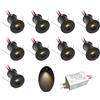 kpslucerna Faretto LED piccolo 9PCS 12V 1W da incasso luce cella per cucina, scale, armadio, corridoio, illuminazione fai da te Vetrina luce da incasso IP65 CE ROHS (Nero Bianco caldo, 120°)