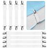 KEELYY Clip Lenzuola, 8 Pezzi(15cm-100cm) Bretelle Elasticizzate Regolabili, Cinghie Elastici con Clip in Metallo per Fissaggio Angoli Lenzuola, coprimaterassi, Letto o Divano - Bianco