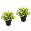 Flair Flower Cespuglio di fiori in vaso di cera artificiale Heathenkrant Bush decorazione tavolo centrotavola decorazione matrimonio fiori artificiali 020998G giallo 20 x 18 x 18 cm