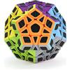 ROXENDA Dodecahedron Speed Cube, 3x3x3 Pentagonale Speed Cube Dodecahedron Cubo Magico Puzzle Giocattolo (Carbon Fiber)