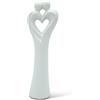 FeinKnick Elegante scultura cuore coppia - coppia innamorata a forma di cuore fatta di ceramica in bianco per la decorazione - Moderna figura 28cm come simbolo di amore e felicità - regalo di alta qualità