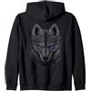 Fox Republic Design Faccia di Lupo Nero Felpa con Cappuccio
