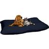 Italian Bed Linen Cuscino per Cani e Gatti - Cuscinone 100x60cm, Made in Italy- Letto per Cane di Taglia Grande, Media e Piccola - Cuccia Materasso Imbottito in Morbida Microfibra Blu Scuro