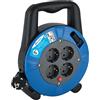 Electraline 49077 - Avvolgicavo H05VV-F 3G1,5 5 m cavo - IP20 Indoor/Avvolgicavo con 4 prese Schuko/Scatola per cavi con prolunga/Avvolgicavo con manovella da 5 m