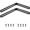 mimzemamz Staffe Angolari 90 Gradi Supporti - 2 pezzi (200 + 165) x24 mm in acciaio inossidabile Staffa ad angolo retto a forma di L staffa telaio per tavolo sedia mobili Letti Porte, Nere