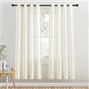 PONY DANCE Tende Corte Camera da Letto Semitrasparenti Effetto Lino Tende Soggiorno Moderne per Finestre Piccole con Anelli 2 Pezzi L 132 x A 158 CM, Beige Chiaro