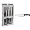 Sanelli Linea Skin Confezione Coltelli Professionali Chef 4 Pz, Acciaio Inox & Linea Skin Coltello Trinciante Olivato, Acciaio Inossidabile, Nero, 21 Cm.