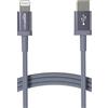 Amazon Basics Cavo di ricarica USB-C a Lightning, certificato MFi, in nylon intrecciato, per iPhone 13/12/11/X/XS/XR/8, 0.9 m, Grigio scuro