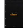RHODIA 206009C - Bloc-Notes a punto metallico N°20 Black - A4+ 21 x 31,8 cm- a righe - 80 fogli staccabili foratura 4 buchi - Carta Clairefontaine Bianca 80g/m² - COPERTINA in carta trattata