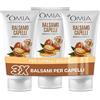 Omia, Balsamo Capelli Eco Bio con Olio di Argan del Marocco per Capelli Secchi, Nutriente e Ristrutturante, Shampoo per Lavaggi Frequenti, Senza Siliconi e SLES, 3 Flaconi da 180 ml