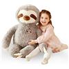 IKASA Grande Bradipo Animale di Peluche Bradypode Morbido Giocattolo per Bambini (Grigio, 78cm)