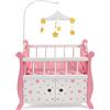 Bayer Chic 2000 - Letto per bambole con mobile, mobili per bambole, accessori per bambole, stelle rosa