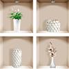 ^RTERBY'S Adesivi 3D Parete Muro - Nicchia Mensola Mobile a Giorno Faretti - Magici da Muro in Vinile Satinato Opaco HD - Fai da Te - Set da 4-30x30 cm - Made in Italy (Con Faretti, 006 Vasi Fiori Colorati)