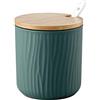 OnePine 300ml Zuccheriera, Zuccheriera in ceramica rotonda con coperchio e cucchiaio, design elegante, per Casa e Cucina