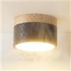 Temgin Faretti LED Neri da Soffitto Rotondo Cubo Faretto Cucina per Interni Senza Forare, 12W IP65 Legno Plafoniera Bagno Corridoio Cilindro Bianco Caldo Esterno IRC82 Non da Incasso Ø10cm Alluminio