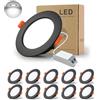 BAGZY 10x Faretti LED da Incasso per Cartongesso,5W Luci Ultrasottili da Soffitto e per l'illuminazione da Interno IP44,Bianco Freddo 6000K,500 Lumen,AC 220-240V,Foro Incasso 70-80mm(Nero)