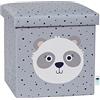 LOVE !T STORE !T LOVE IT STORE IT - Pouf Contenitore Bambini 35x35x35cm - Tessuto Ultra Resistente - Rinforzi In Legno - Pieghevole - Design Panda Grigio