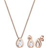 Elli Set Collana e Orecchini in Argento 925 con Zirconia Cubica Bianco, Oro Rosa