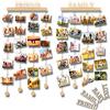 Uping Portafoto da Parete Multiplo Cornici con 45 Mollette e 4 Scritte in Legno- FAMILY FRIEND LOVE BABY
