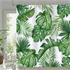 Bonhause Tenda Doccia Foglie Tropicali Pianta Verde 180 x 180 cm Tende per Doccia in Poliestere Impermeabile Antimuffa Lavabile Tende Bagno con 12 Ganci