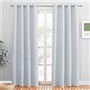 PONY DANCE Tende Oscuranti per Interni e Salotto Decorazione Tenda Termica con Occhielli Soggiorno Moderne Curtains 2 Pezzi L 117 x A 228 cm, Bianco Grigiastro