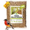 EWL Naturprodukte Vermi della Farina essiccati 1 kg (6,5 L), Snack a base di Insetti per Uccelli, Pesci, Tartarughe, Roditori e Rettili