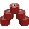 ALPIDEX 5 Rotoli Nastro Kinesiologico 5 m x 5,0 cm Tanti Colori E-Book Esempi Applicazione Tape Kinesiologico Muscolare Cerotto, Colore:Rosso