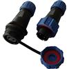 TKSTAR 230 V, 12 V, IP68, 13 mm, 2,3 poli, 2 pin, spina rotonda a 3 pin, connettore con coperchio, connettore impermeabile, per giardino, barca, auto (2 pin)