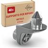 LouMaxx Reggipiano Angolare con Perno e Vite | Set di 40 Reggi Mensola| Reggipiano Armadio 5mm | Reggipiano a Vite in Zama Nichelato