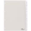 Durable 682319 - Divisorio con cavalierini termosaldati e set di etichette, f.to A4, 20 tasti, foratura 80x80x80 mm, trasparente