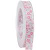 Nastro in Tessuto Bianco con Fiorellini Rosa