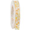 Nastro in Tessuto Bianco con Fiorellini Arancio e Giallo